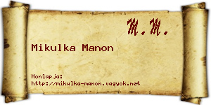 Mikulka Manon névjegykártya